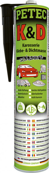 Petec K&D Karosserie Klebe-& Dichtmasse schwarz