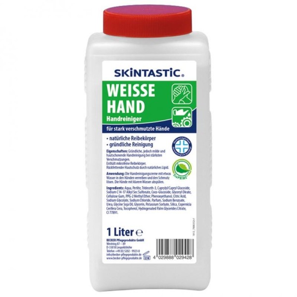 Skintastic Weiße Hand, Handreiniger, 1l Weithalsflasche
