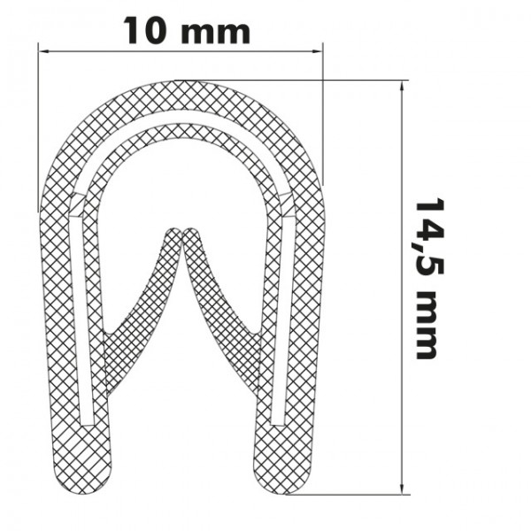 Kantenschutzprofil 1-4 mm, 14,5 x 10mm, grau