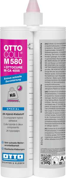 OTTOCOLL M 580 extrem schneller 2K-Hybrid-Klebstoff, hellgrau (C5195), 2x190ml, VE=10